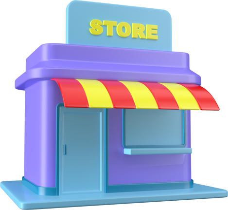 3d Store icon floating shopping items icon isolated cutout
